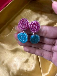 Beaded Floral Drop Earrings