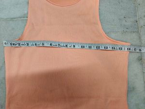 H&amp;M Ribbed Peach Bodycon Mini Dress