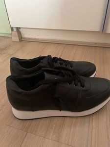 Black Leather Sneakers