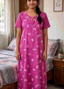 Comfortable Pink Floral Nightgown