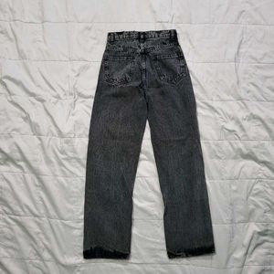 Gray Acid Wash Mom Jeans