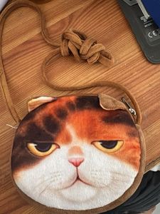 Cute Grumpy Cat Face Crossbody Bag