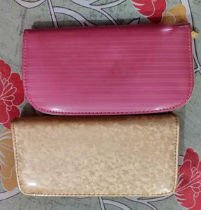 Chic Pink &amp; Gold Evening Clutch Set