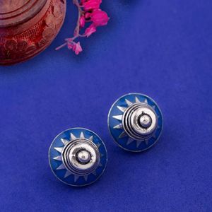 Kalbelia Blue Enamel Stud Earrings