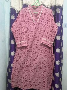 Pink Floral Kurta set