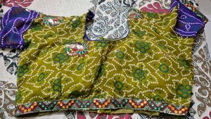 Green purple Chaniya choli without duppata