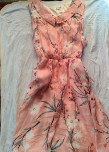 Chic Pink Floral Sleeveless Dress