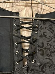Black Brocade Corset Top