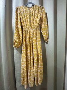 Yellow Floral Print Maxi Dress