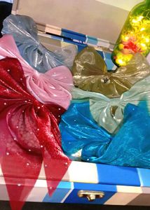 Sparkly Hair Bows - Set of 6