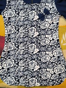 Floral Print blue and white top