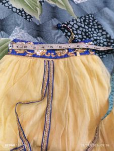 Elegant Yellow &amp; Blue Lehenga Choli Set