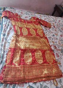 Elegant Red Bandhani Kurta 💃💃