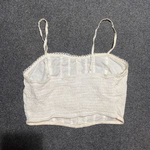 White Eyelet Crop Top