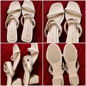 Zudio NEW Cream Heels with Straps