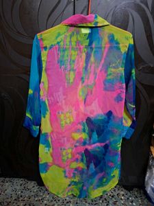 Colorful Tie-Dye Button-Up Shirt