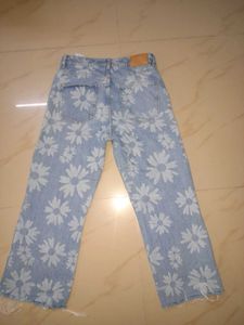 ONLY Floral Print Wide Leg Jeans for Women