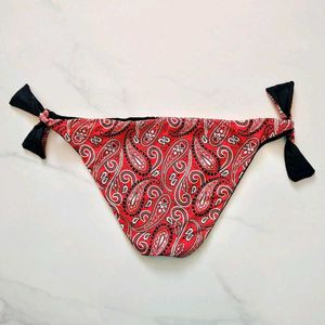 Paisley Print Tie-Side Bikini Bottom