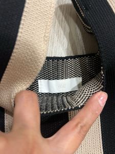 Striped Knit Hobo Bag