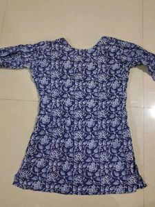 Blue Floral Print Kurta