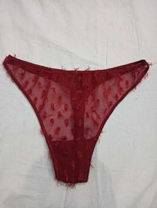 Sheer Red💛 Briefs with Tassels