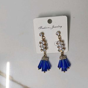 Royal Blue Crystal Drop Earrings