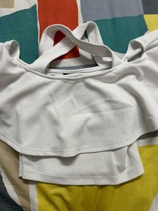 White Off-Shoulder Ruffle Top