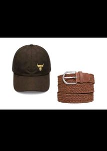 Chicago Bull Cap & Woven Belt COMBO