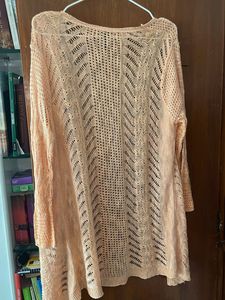 Peach Open Knit Cardigan