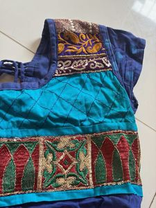Beautiful Blue Polka Dot Ethnic Gown