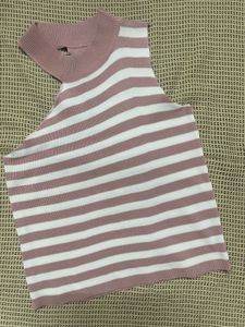 Striped Mock Neck Tank Top