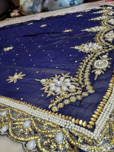 Expensive Navy Blue dimond work Saree