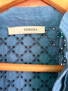 Blue Embroidered Kurta