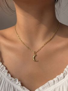 Gold Moon Pendant Necklace