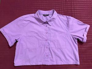 Zudio Lavender Cropped Shirt