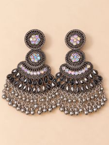 Bohemian Dangle Earrings with Rhinestones
