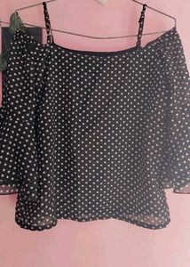 Casual Printed Women Black Top With Pink Tshirt