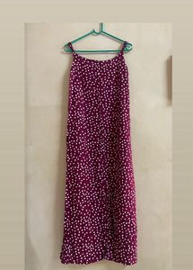 Maroon Polka Dot Midi Dress