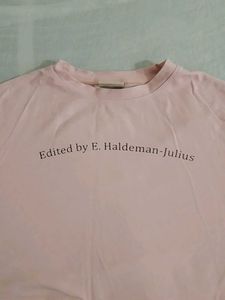 Pink Cropped T-Shirt with Text