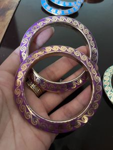 Fusion Set of 10 Colorful Enamel Bangles