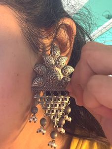 Exquisite Oxidized Silver Jhumkas