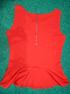 Red Peplum Tank Top