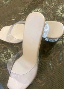 Clear Block Heel Mules