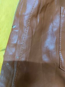 Brown Faux Leather Skirt