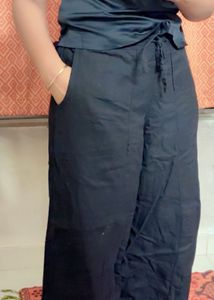 Black Wide Leg Linen Pants