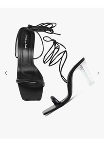 Chic Black Lace-Up Heels