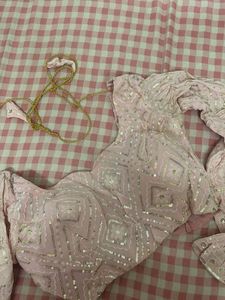 Elegant Pink Chikankari Lehenga Set