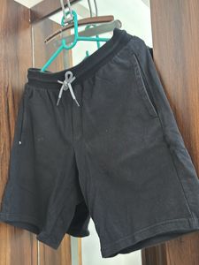 Black Cotton Sweat Shorts