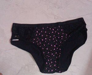 Cute Black Heart Print Briefs