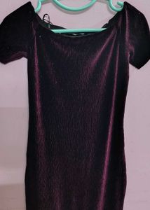 Velvet purple off shoulder dress